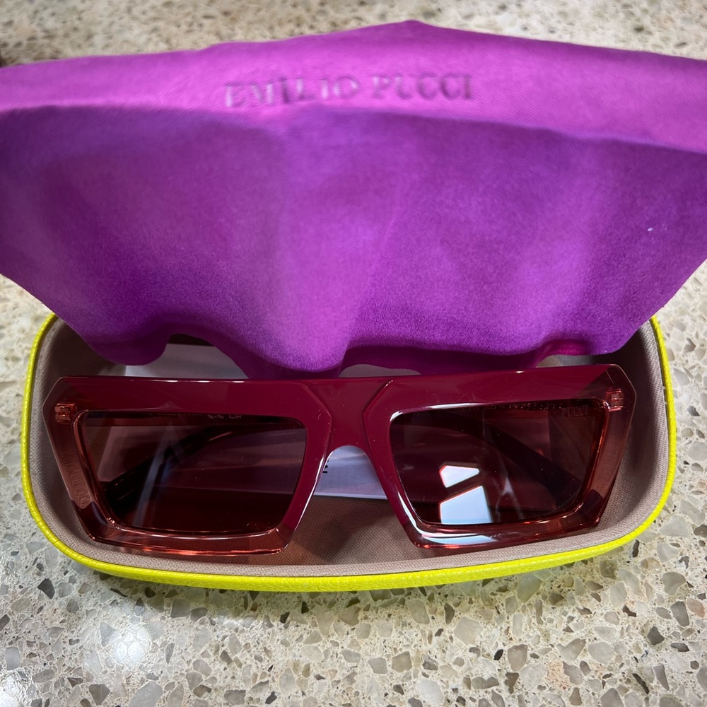 Emilio Pucci Burgundy Sunglasses with Purple Case